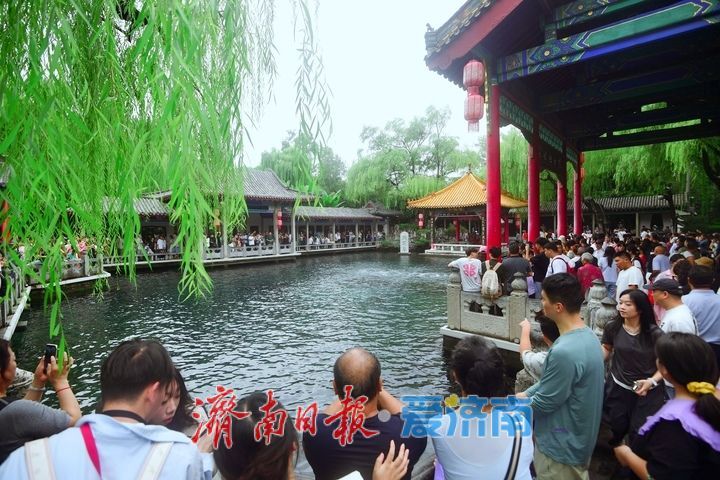 直逼29米！趵突泉持续喷涌22年，泉畔游人如织共赏胜景