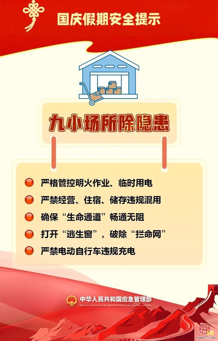 国庆假期安全提示：这些安全风险不容忽视