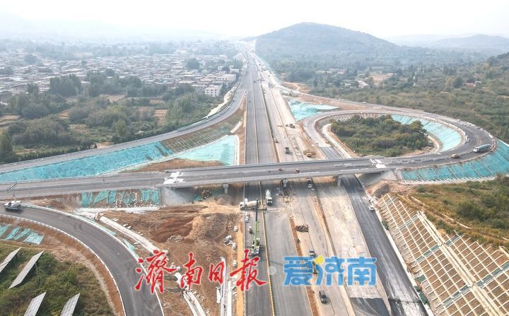 济南绕城高速改扩建济南南互通立交段展现新貌