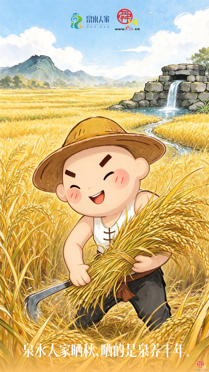 AI创意海报｜中秋，泉水人家晒了一院子的团圆