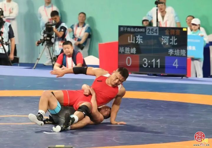 济南选手毕胜峰获十五运会男子摔跤86公斤级银牌