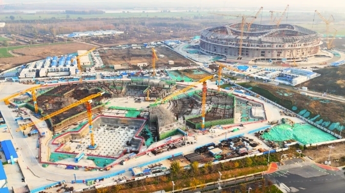 项目强省会｜济南黄河体育中心体育馆项目首吊成功