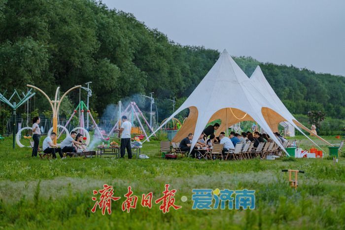 一年四季 泉在济南丨黄河岸边，帐篷支起夏日清凉
