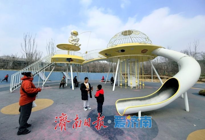 黄河畔新添遛娃踏春好去处 济南丁太鲁绿带公园“吸睛”