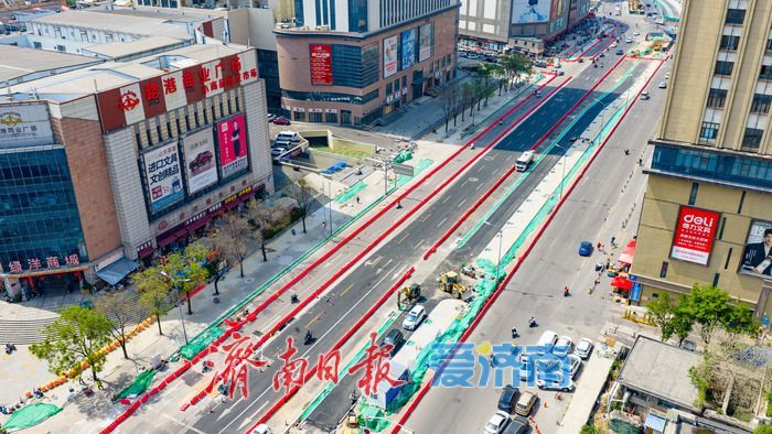 助力商圈复苏 济南经一路西市场段改造进入冲刺期