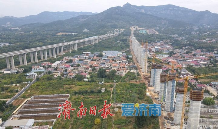 济枣高铁南部山区317省道高架段连续梁即将合龙