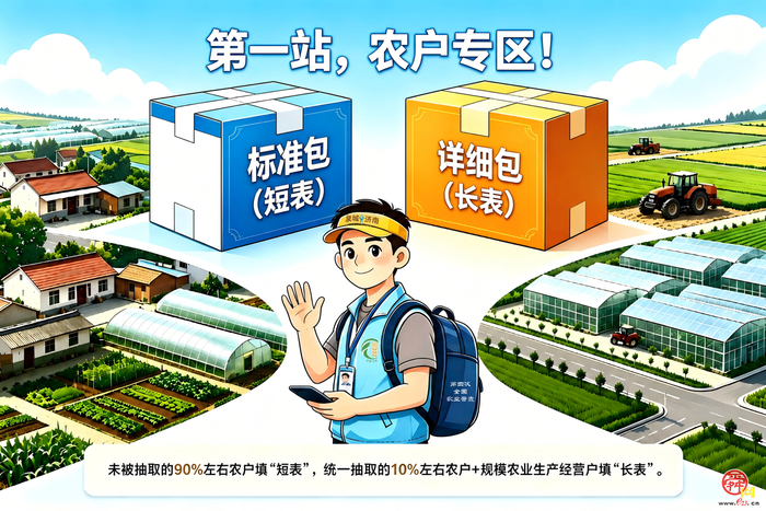 漫画《“济小普”话“四农普”》第3期：来收“包裹”啦，普查“五张表”一目了然！