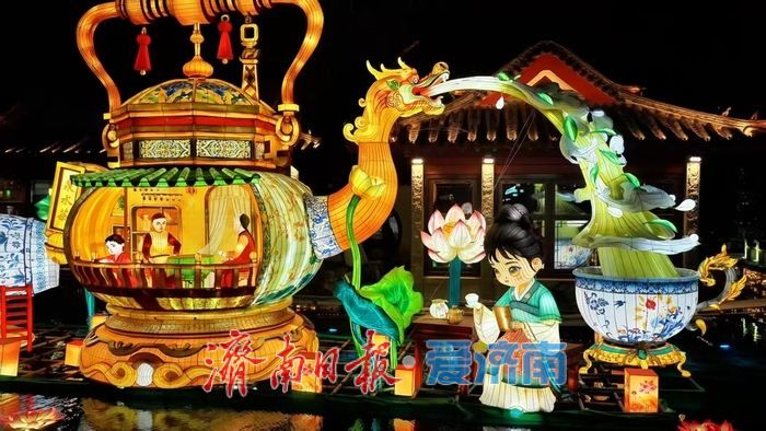 一年四季 泉在济南｜华灯初上耀泉城，第四十五届天下第一泉迎春花灯会试灯亮相