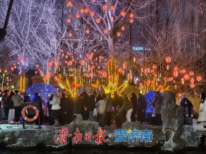 一年四季 泉在济南丨火树银花不夜天，五龙潭迎春花灯盛宴催热泉城“夜经济”