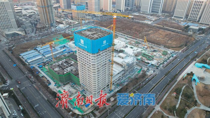 项目强省会｜济南西客站片区中轴线B-3项目：冬日建设“加速度” 楼宇新姿初长成