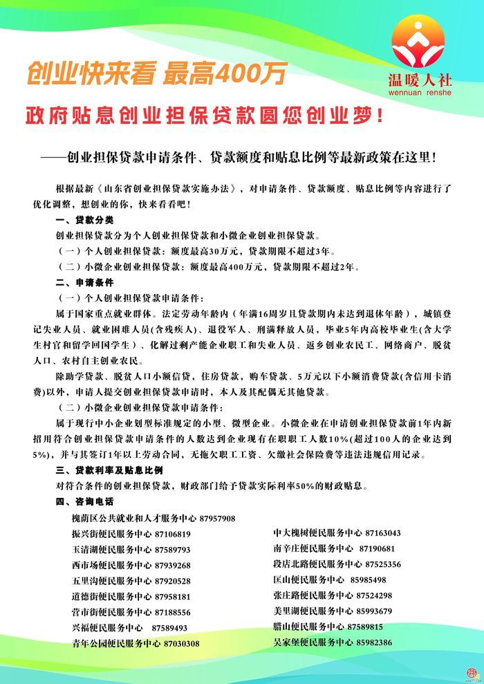 @创业者，最高400万！政府贴息创业担保贷款正在发放中