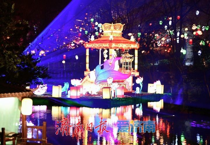 灯火璀璨年味浓，济南市第45届天下第一泉迎春花灯会进行试亮灯