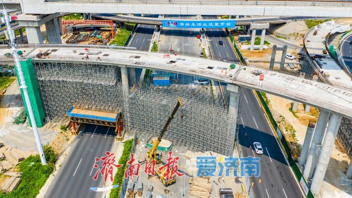 济莱高铁历城站新建匝道顺利合龙 打通快速通行新通道