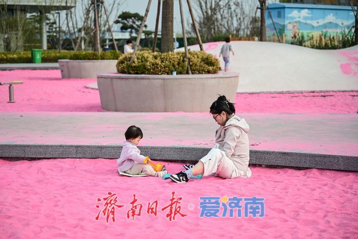 黄河畔新添遛娃踏春好去处 济南丁太鲁绿带公园成春日亲子乐园