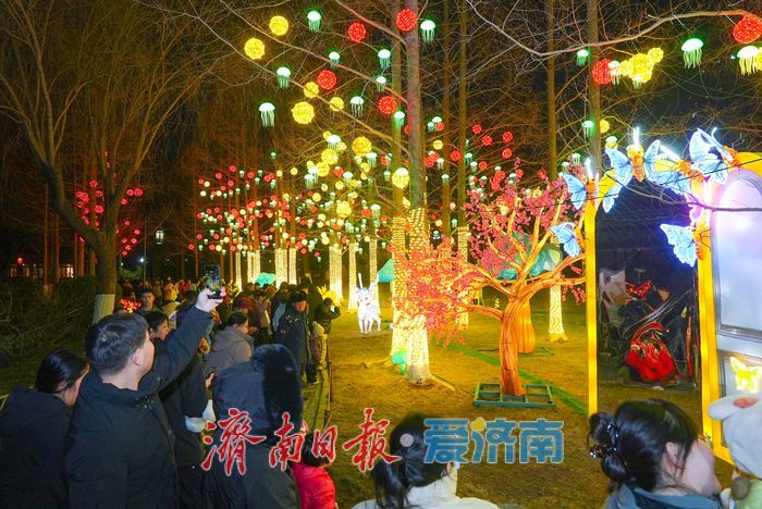 一年四季 泉在济南丨年味拉满！五龙潭公园璀璨花灯点亮泉城新春