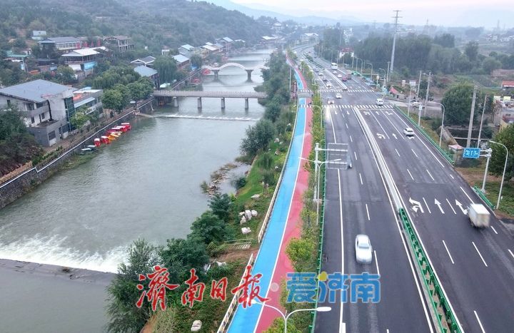 骑行道穿上“彩衣”，济南最美旅游公路颜值爆表