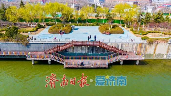 济南小清河：春染岸线 生机满河