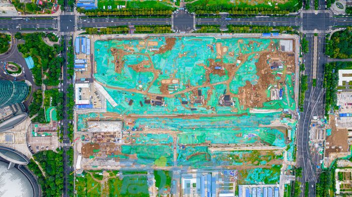 导航已精确定位，航拍直击山东最大第四代万达广场建设现场