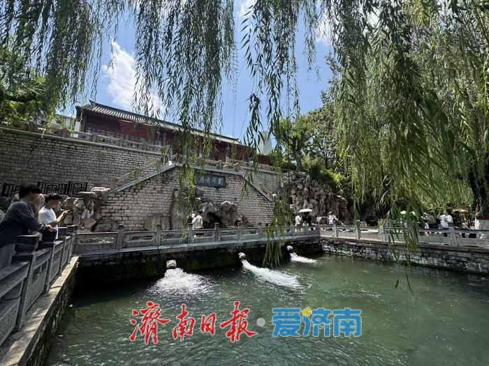 降雨补给水位攀升 黑虎泉三兽首喷涌气势十足