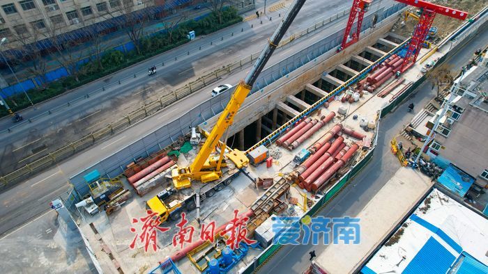 项目强省会｜济南地铁7号线花园路站建设稳步提速 主体施工有序推进