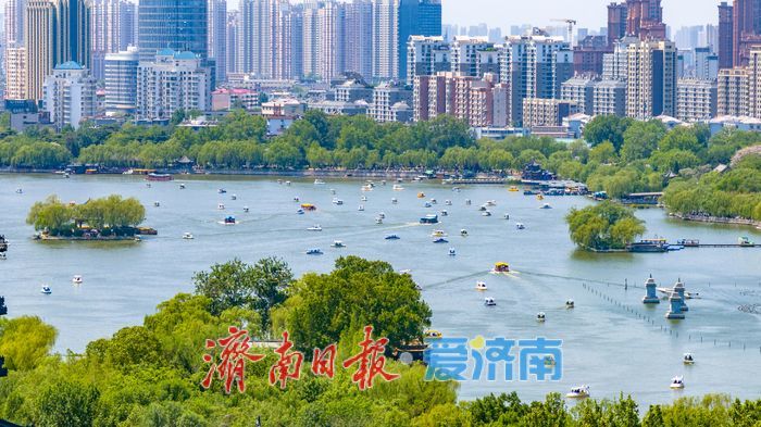 一年四季 泉在济南｜“五一”假期大明湖景区迎客流高峰，游船如织景美如画