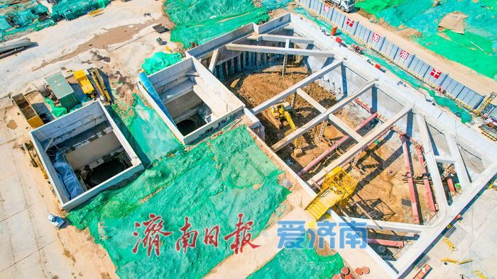 加速推进！济南地铁9号线一期黄河南岸站建设如火如荼