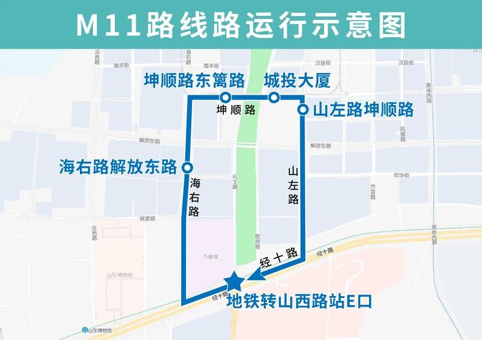 从地铁口直达写字楼，济南公交“小微驳”M11路环线7月16日开通