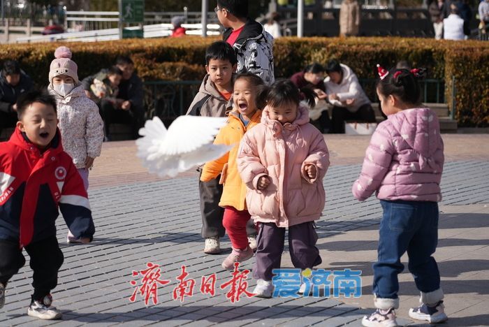 春风和煦，市民欢“鸽”笑语度周末