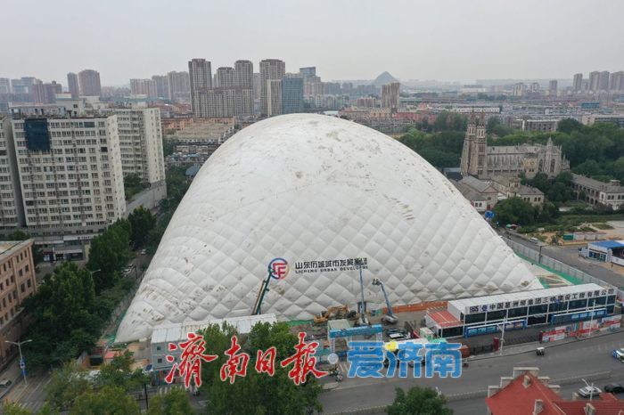 “大白”气膜助力洪楼更新提速