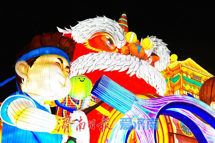 济南奥体“鼓动泉城”巨型花灯璀璨绽放