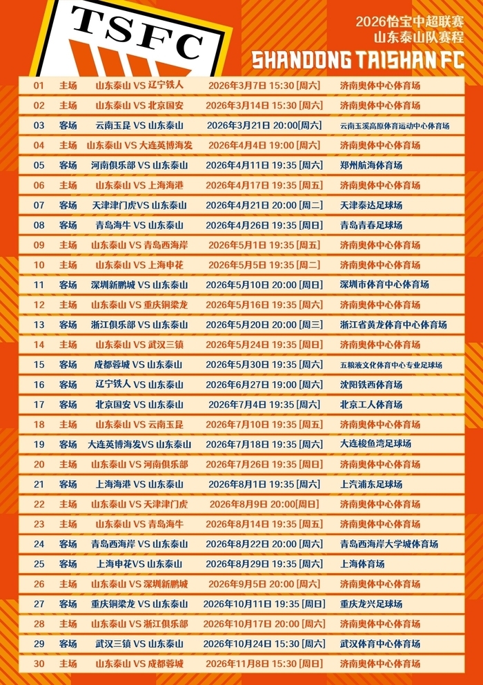 “出站即达”！2026中超泰山队首战在即，这份出行“最优解”请收好