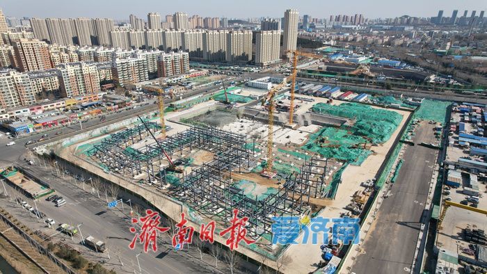 济南工业南路北小学项目钢结构施工稳步推进