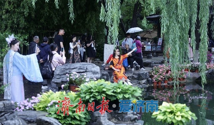 水位稳居29米以上，雨中赏“趵突腾空”