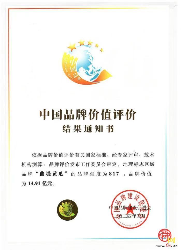 曲堤黄瓜品牌价值14.91亿元 济南农业品牌强市战略成效显著