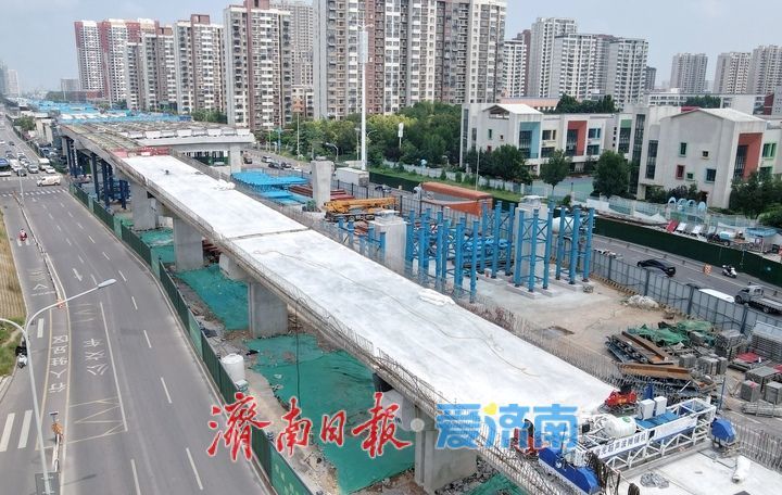项目强省会｜济南凤凰黄河大桥南延工程首条上下桥匝道初步成型