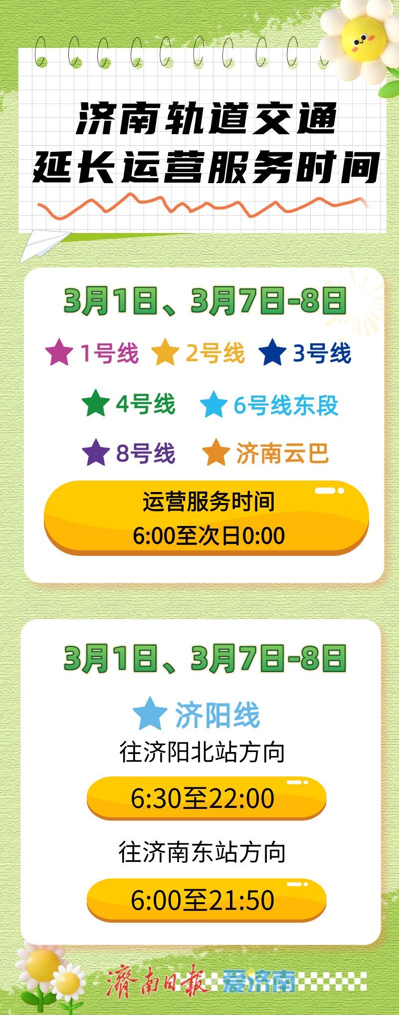 护航开学季，济南轨道交通将延时运营