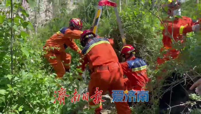 七旬老人不慎跌落十米枯井 消防员下井施救