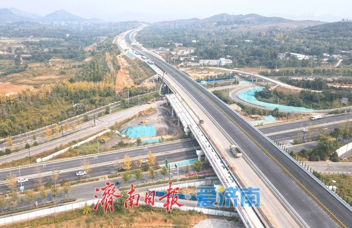 济南绕城高速改扩建济南南互通立交段展现新貌