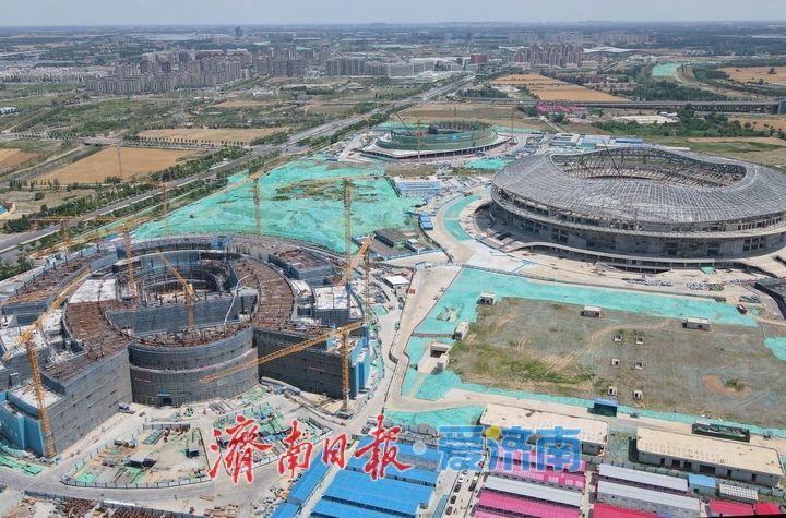 济南黄河体育中心项目新进展 专业足球场项目外部轮廓完整呈现