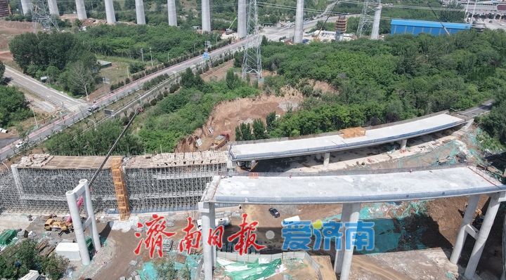 项目强省会｜济南绕城高速港沟立交改造新建匝道上跨港九路