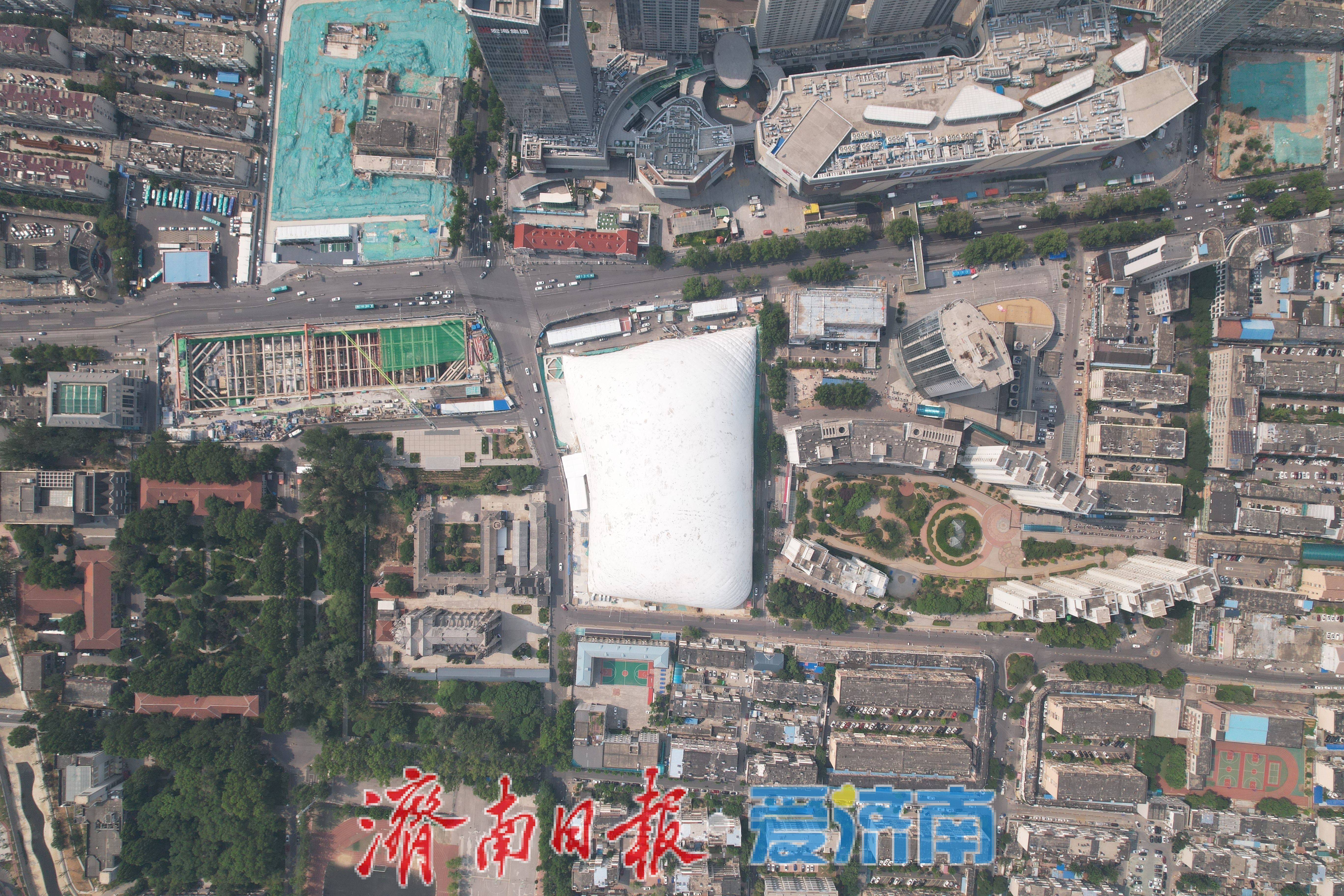 项目强省会｜济南首个气承式气膜基坑亮相“洪楼1905”