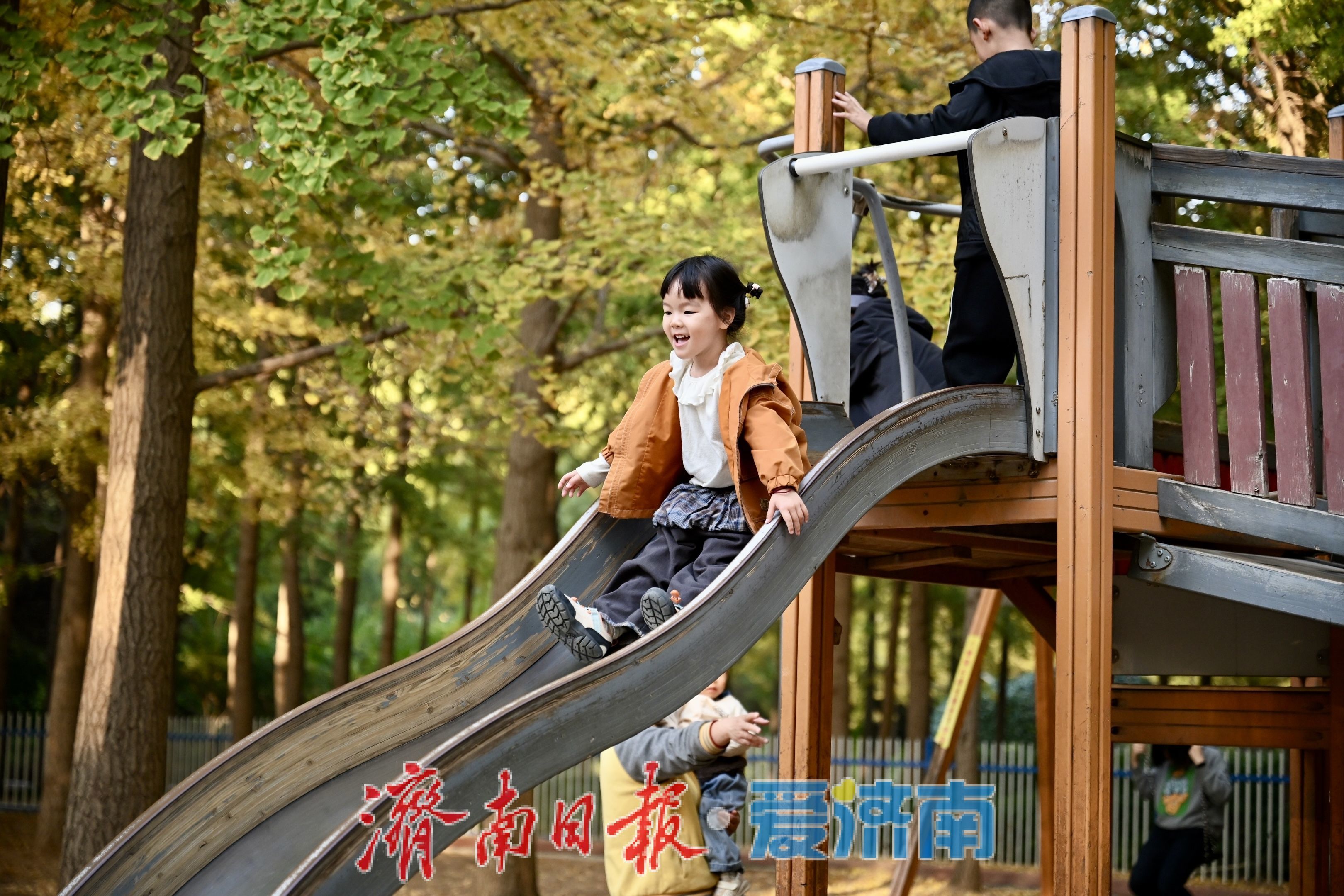 秋日遛娃好去处 济南森林公园儿童乐园人气高涨