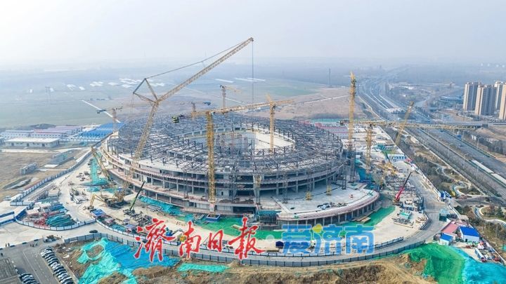 锚定节点、全力冲刺！济南黄河体育中心项目“一场两馆”加速推进