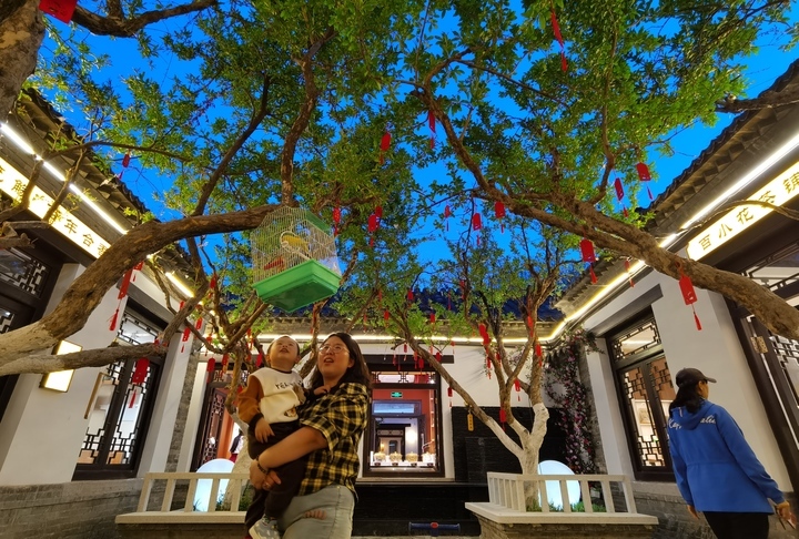 华灯初上，百花洲历史文化街区扮靓老城