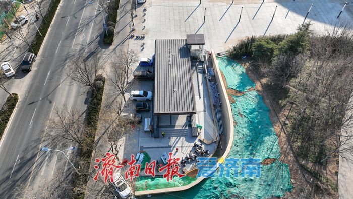 济南轨道交通6号线西段省会大剧院站出入口“露脸”，站点建设稳步推进