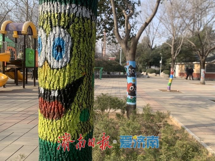 一年四季 泉在济南丨泉城公园树木绘卡通，冬日游园更有趣