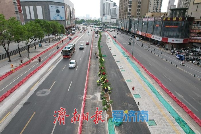 济南经一路西市场段改造进入收尾冲刺