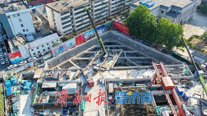 攻坚泉城腹地！济南轨道交通6号线老东门站建设稳步推进