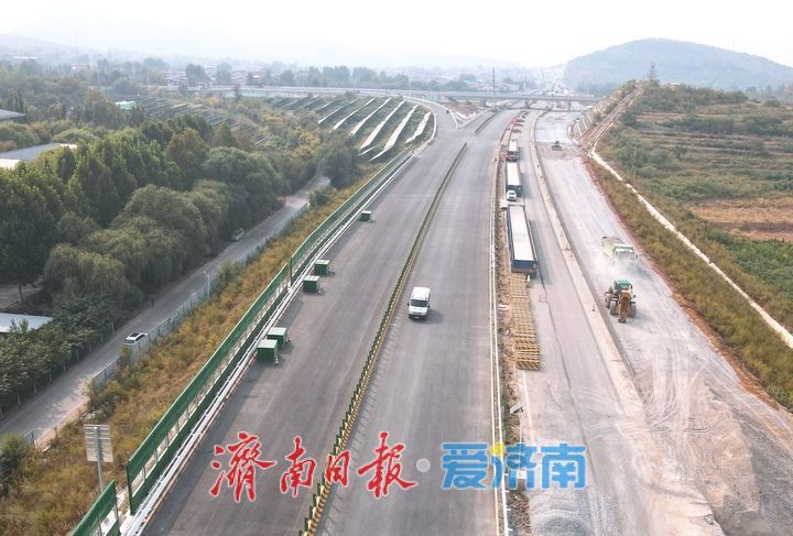 济南绕城高速改扩建济南南互通立交段展现新貌
