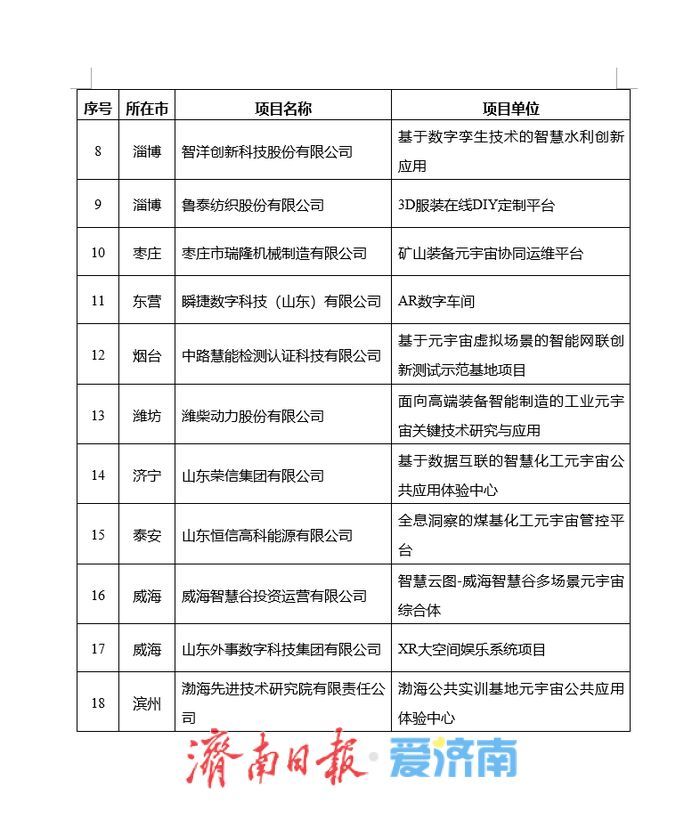 2025年度山东省元宇宙创新“名品”应用“名景”名单公布，济南9个项目上榜！